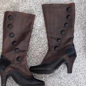 Ferra Giacomo Stylish Leather  Brown and Black Women's Boots